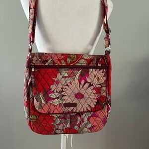 Vera Bradley Red and Pink Floral Crossbody Bag